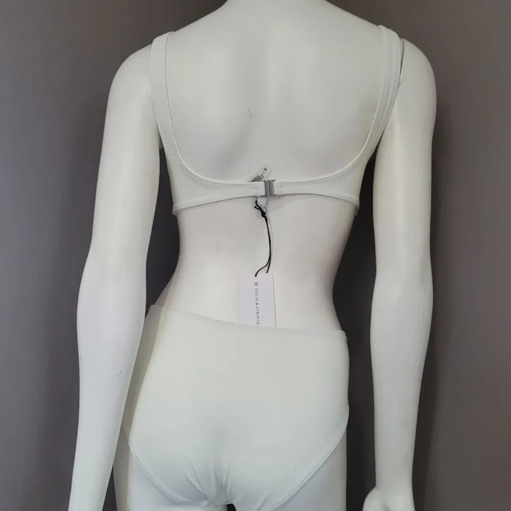 Solid & Striped Bailey Cream White One Piece Swimsuit Size Small - Picture 7 of 15